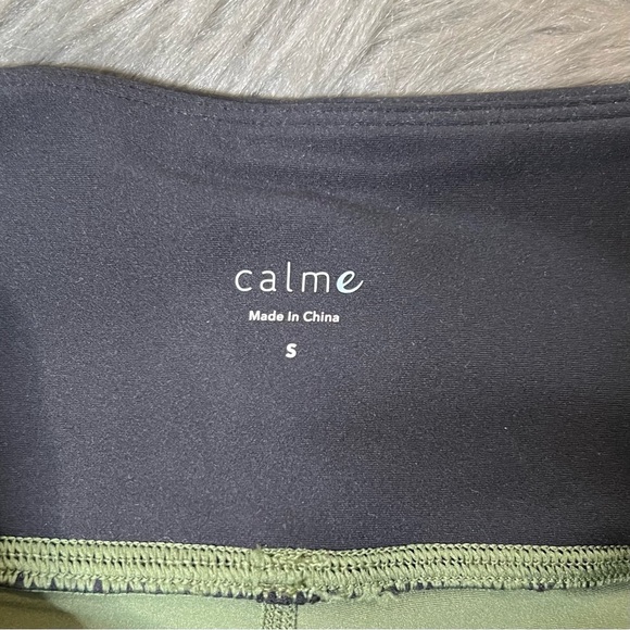 NEW Johnny Was Calme Endurance Mesh Inset Green Bronze Performance Leggings Sz S - Picture 4 of 13